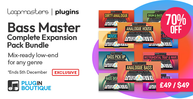 Loopmasters Plugins Bass Master Complete Expansion Pack Bundle Black Friday Sale (Exclusive)