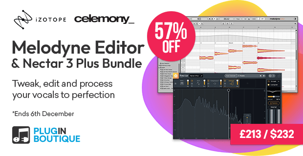 Celemony Melodyne 5 Editor + iZotope Nectar 3 Plus Bundle Sale (Exclusive)