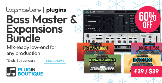 Loopmasters Plugins Bass Master & Expansions Bundle Holiday Sale (Exclusive)