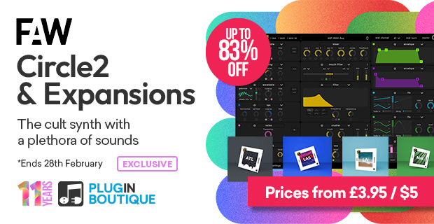 Plugin Boutique's 11th Anniversary: Future Audio Workshop Circle2 & Expansions Sale (Exclusive)