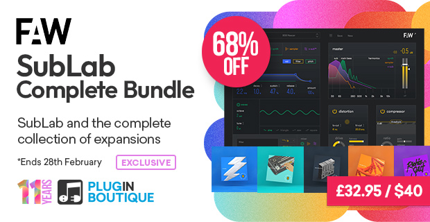 Plugin Boutique's 11th Anniversary: Future Audio Workshop Sublab Complete Bundle Sale (Exclusive)