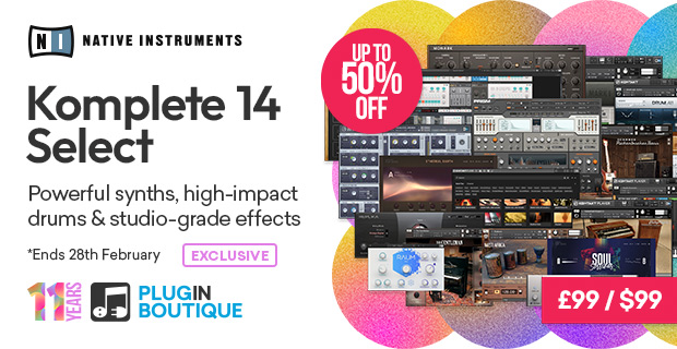 Plugin Boutique's 11th Anniversary: Native Instruments Komplete 14 Select (Exclusive)