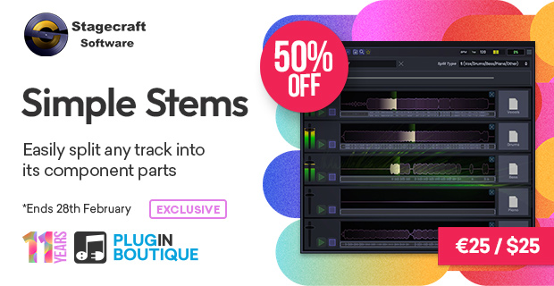 Plugin Boutique's 11th Anniversary: Stagecraft Simple Stems Sale (Exclusive)