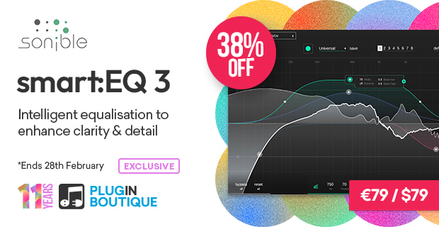Plugin Boutique's 11th Anniversary: sonible smart:EQ 3 Sale 