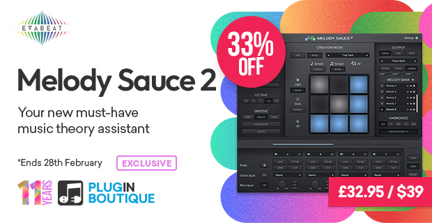Plugin Boutique's 11th Anniversary: EVAbeat Melody Sauce 2 Sale (Exclusive)