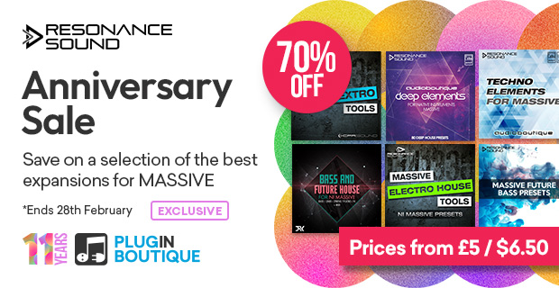 Plugin Boutique's 11th Anniversary: Resonance Sound MASSIVE Presets Sale (Exclusive)