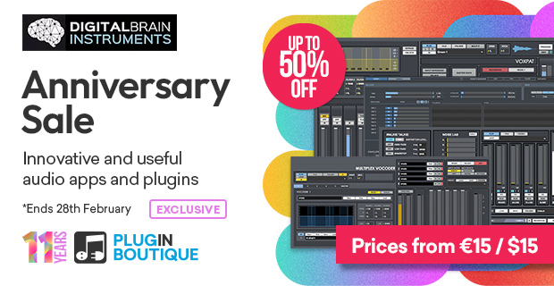 Plugin Boutique's 11th Anniversary: Digital Brain Instruments Sale (Exclusive)