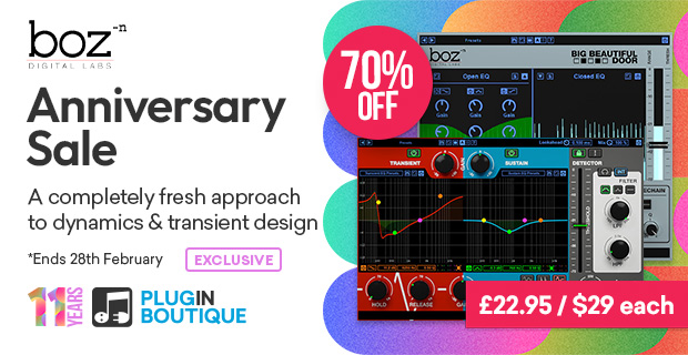Plugin Boutique's 11th Anniversary: Boz Digital Labs Sale (Exclusive)