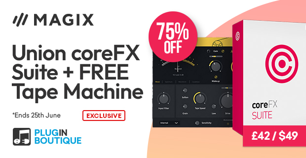 MAGIX Audio Plugin Union coreFX Suite + FREE Tape Machine Bundle Sale (Exclusive)