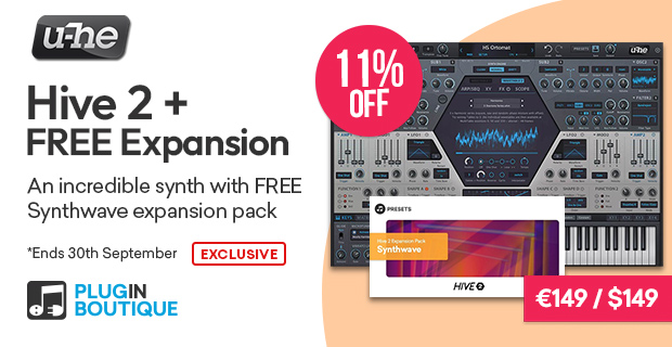 u-he Hive 2 + FREE Synthwave Expansion Sale (Exclusive)