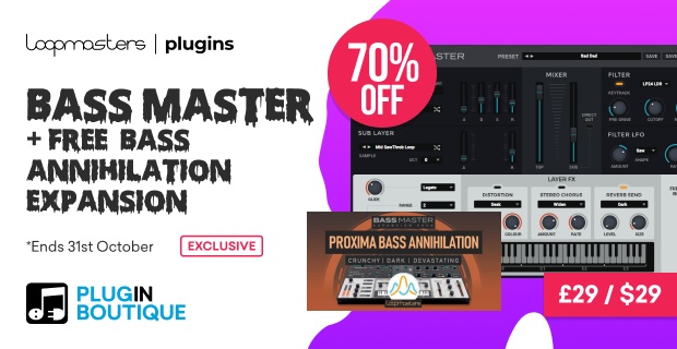 Loopmasters Plugins Halloween Bass Master & Bass Annihilation Expansion Sale (Exclusive)