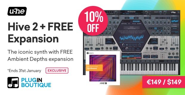u-he Hive 2 + FREE Synthwave Expansion Sale (Exclusive)
