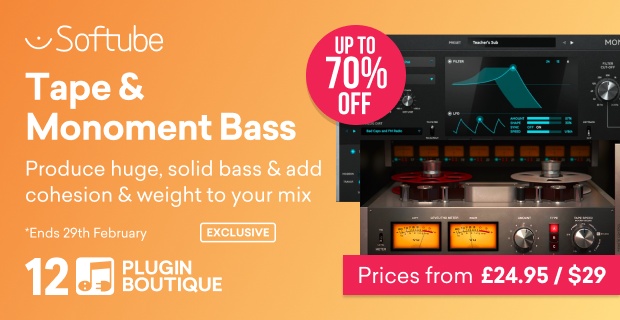Softube Tape & Monoment Bass Plugin Boutique 12th Anniversary Sale (Exclusive)