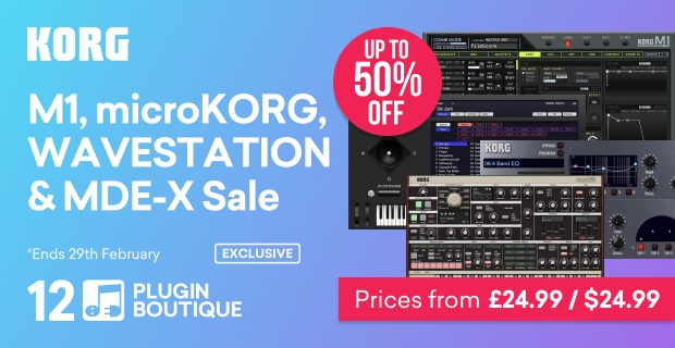 KORG M1, microKORG, WAVESTATION & MDE-X sale Plugin Boutique 12th Anniversary (Exclusive)