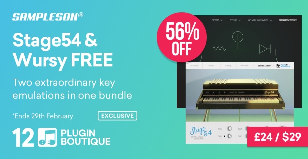 Sampleson Stage54 + Wursy FREE Plugin Boutique 12th Anniversary Sale (Exclusive)