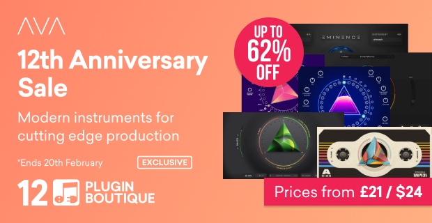 AVA Music Group Plugin Boutique 12th Anniversary Sale (Exclusive)