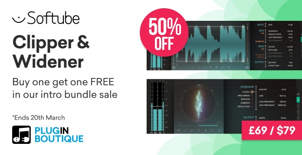 Softube Clipper and Widener Bundle Buy One Get One Free Intro Sale