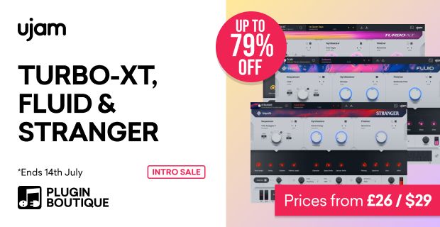 UJAM Usynth TURBO-XT, FLUID & STRANGER Intro Sale Extension
