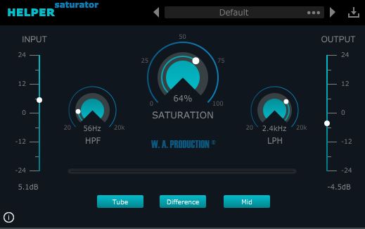 W.A Production Helper Saturator 2 - User Interface