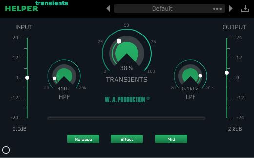 W.A Production Helper Transients 2 - User Interface