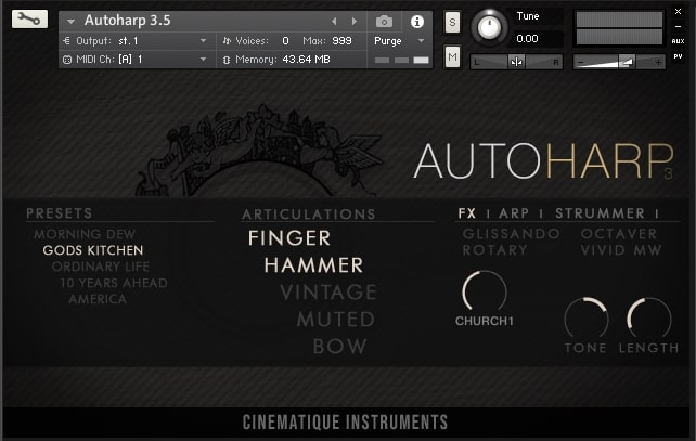 Cinematique Instruments Autoharp v3.5