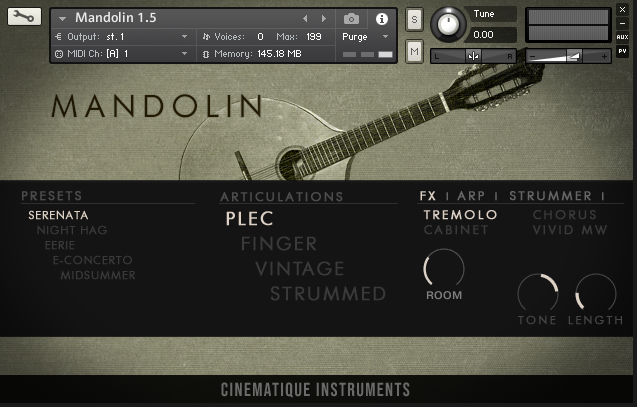 Mandolin v1.5 by Cinematique Instruments