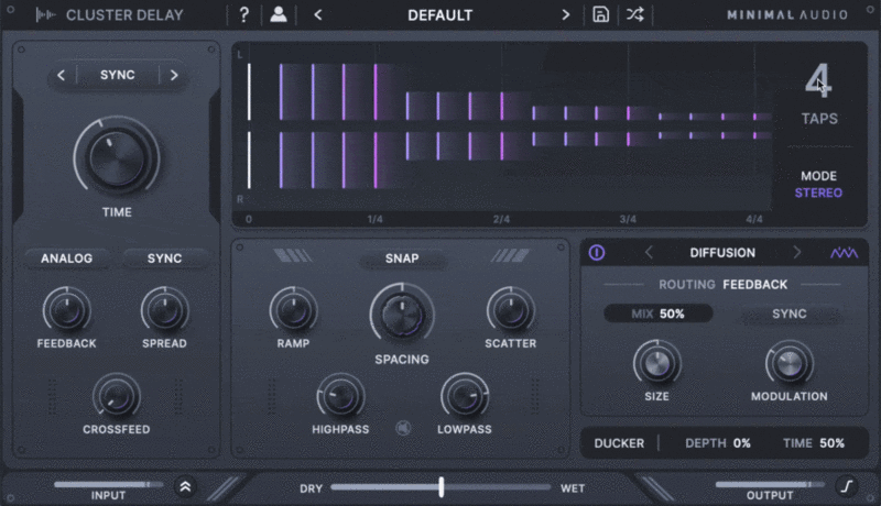 Cluster Delay by Minimal Audio