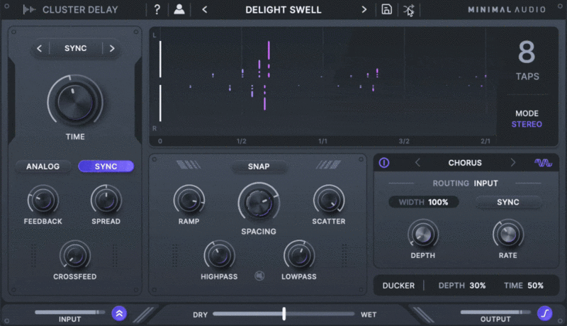 Cluster Delay by Minimal Audio