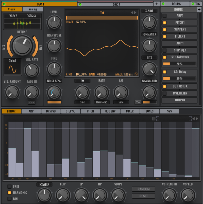 VPS Avenger Synthesizer Plugin FFT Editor