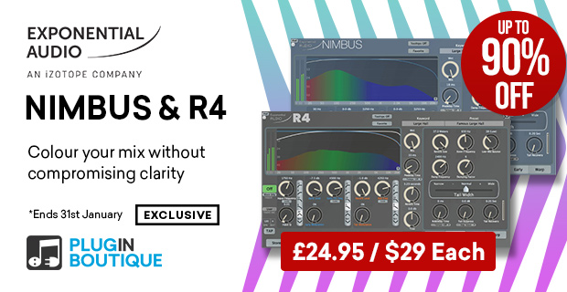 Exponential Audio NIMBUS & R4 Sale, Save up to 90% at Plugin Boutique