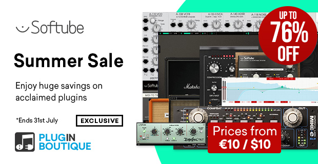 Softube Summer Sale, save up to 76% at Plugin Boutique