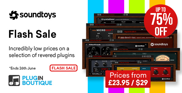 Soundtoys Flash Sale, save up to 75% at Plugin Boutique