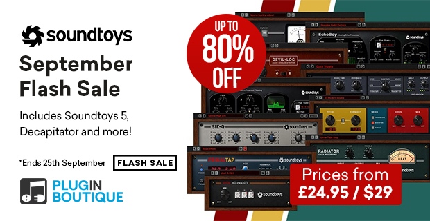 Soundtoys Flash Sale, save up to 80% at Plugin Boutique.com
