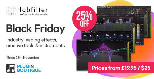 FabFilter Black Friday Sale, Save 25% at Plugin Boutique