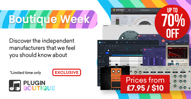 Boutique Week Sale, Save up to 70% at Plugin Boutique
