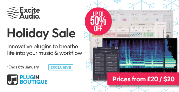 Excite Audio Holiday Sale, Save up to 42% at Plugin Boutique