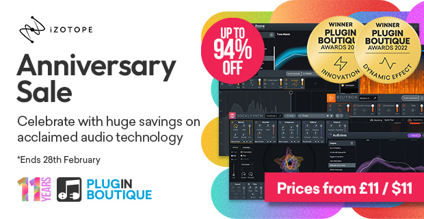 iZotope Sale, Save up to 94% at Plugin Boutique