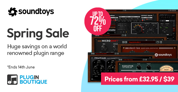 Soundtoys Spring Sale, Save up to 72% at Plugin Boutique