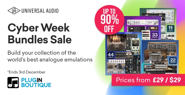 Universal Audio Cyber Week Bundles Sale, Save up to 90% at Plugin Boutique
