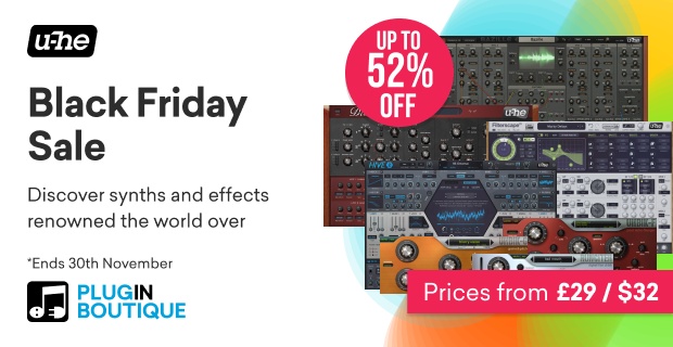 u-he Black Friday Sale, Save up to 52% at Plugin Boutique