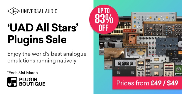 Universal Audio Sale, Save up to 83% at Plugin Boutique